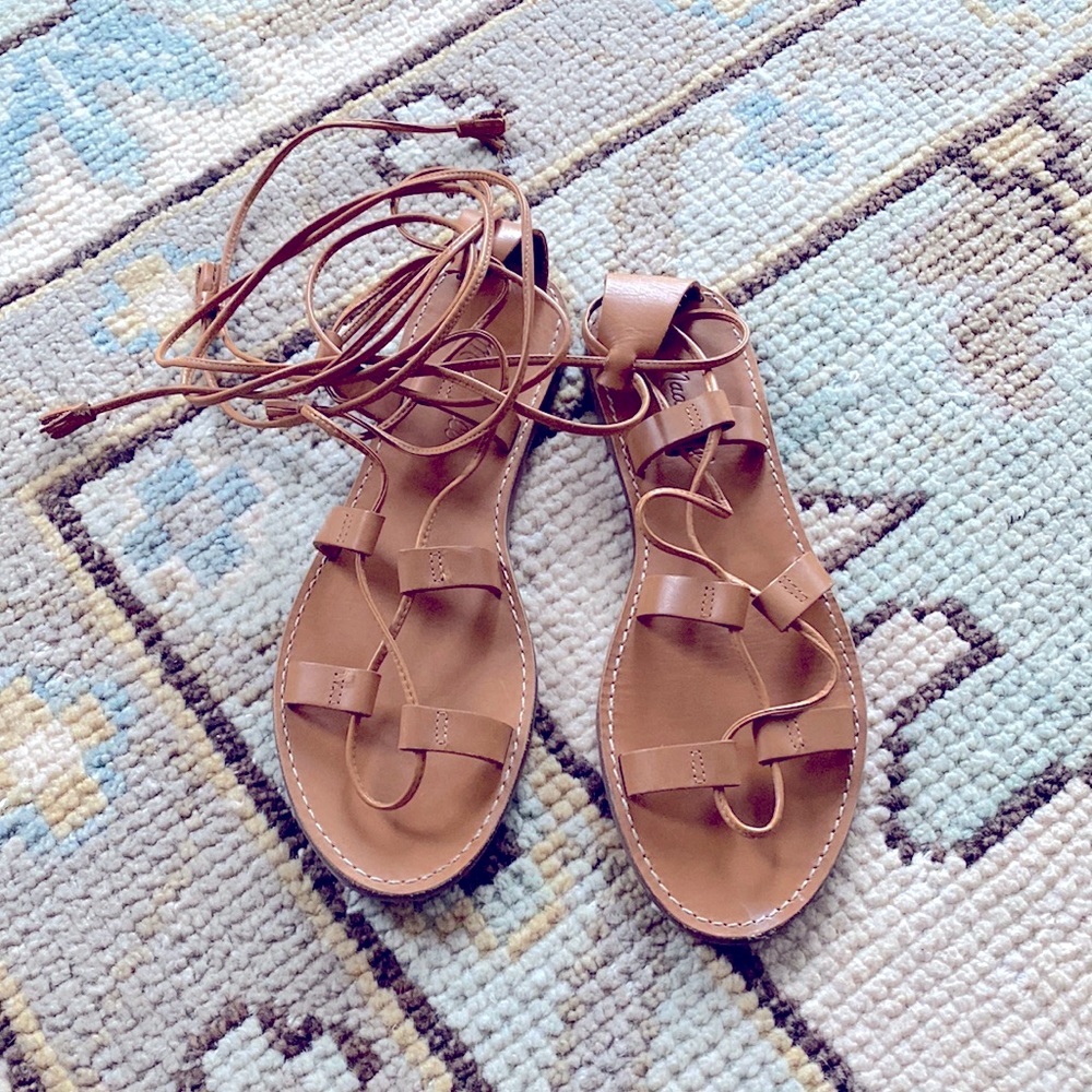 Madewell lace up leather sandals 8.5